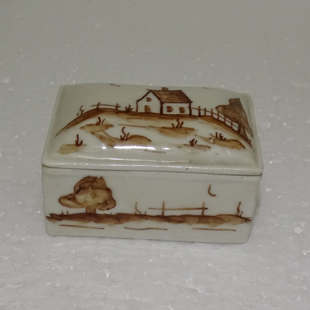 Antique Hand painted porcelain box with lid marked "GERMANY"